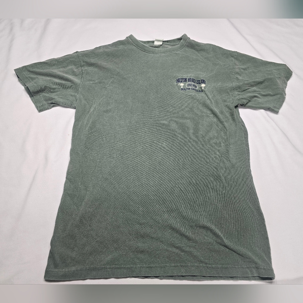 Hilton Head Island SC Embroidery Collegiate Cotton Ringspun Souvenir Travel Tee